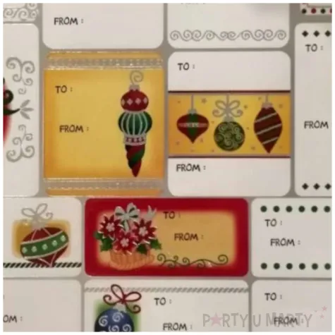 naklejki na prezenty bombki mix arpex