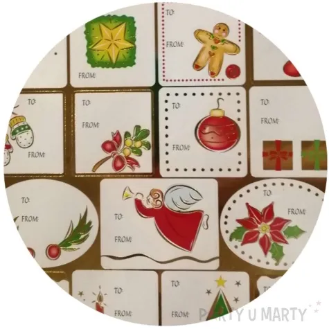 naklejki na prezenty swiateczne wzorki mix arpex