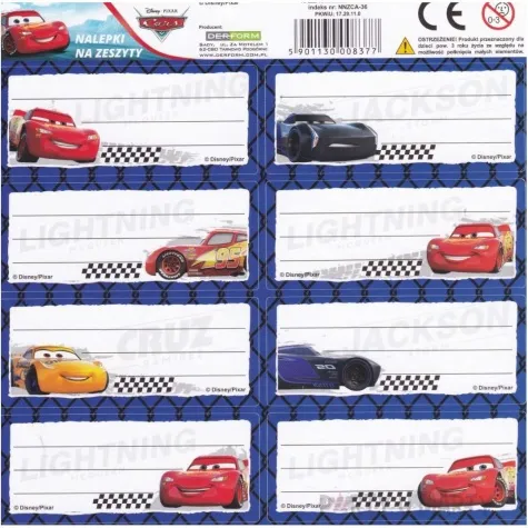 naklejki na zeszyt auta niebieskie starpak 8 szt