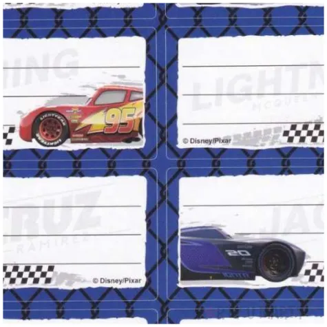 naklejki na zeszyt auta niebieskie starpak 8 szt