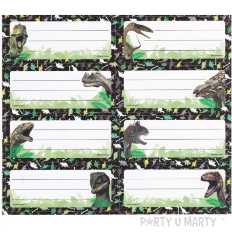 naklejki na zeszyt dinozaury ciemne starpak 8 szt