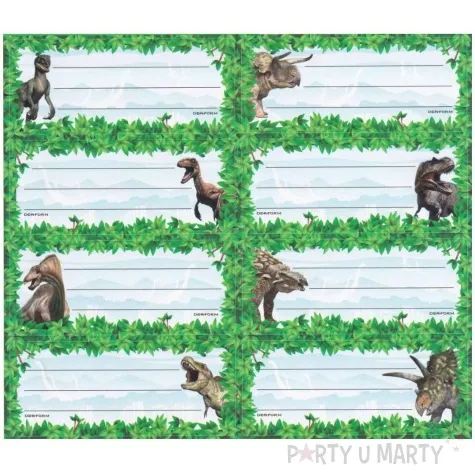 naklejki na zeszyt dinozaury jasne starpak 8 szt