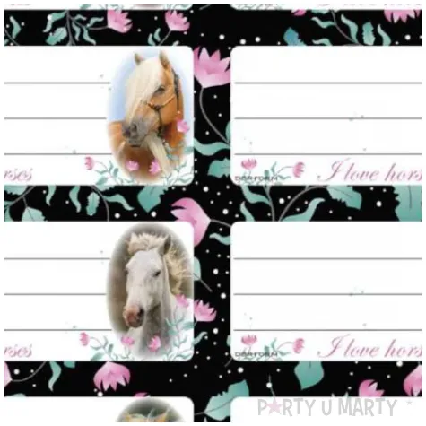 naklejki na zeszyt i love horses konie granatowe starpak 8 szt