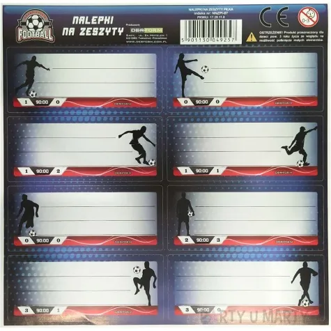 naklejki na zeszyt pilka nozna pilkarze starpak 8 szt