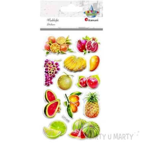 naklejki owoce pozlacane mix titanum 12 szt