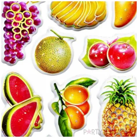 naklejki owoce pozlacane mix titanum 12 szt