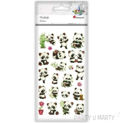 naklejki pandy i bambus mix titanum 22 szt