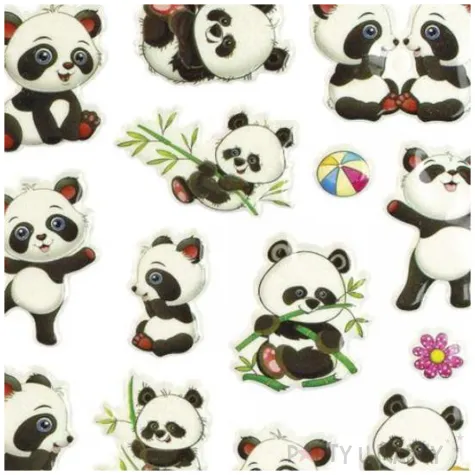 naklejki pandy i bambus mix titanum 22 szt