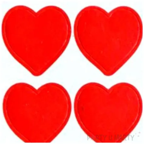 naklejki papierowe serduszka czerwone titanum 24 szt