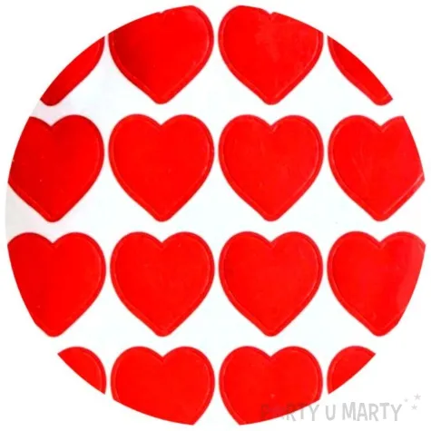 naklejki papierowe serduszka czerwone titanum 24 szt