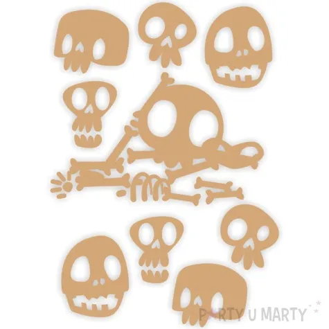 naklejki party czachy mix bezowe a4 9 szt