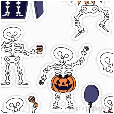 naklejki party halloween wesole kosciotrupy 17x12 cm 7 szt