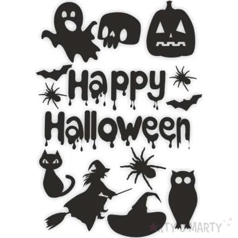 naklejki party halloweenowy mix czarne 13 szt