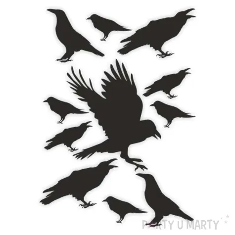 naklejki party kruki czarne 11 szt