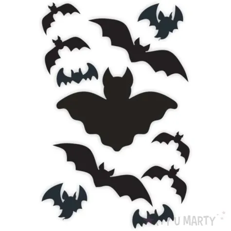 naklejki party nietoperze mix czarne a4 11 szt