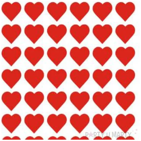 naklejki party serca czerwone 1x1 cm 60 szt