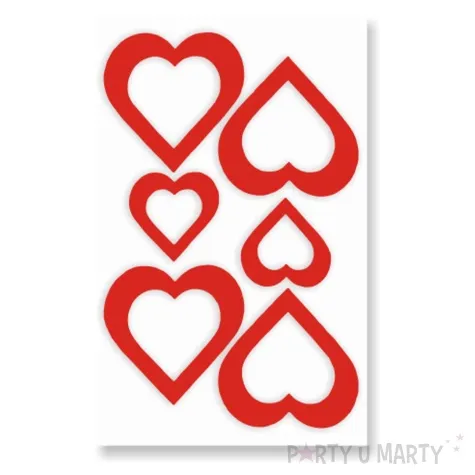 naklejki party serca kontury mix 6 szt