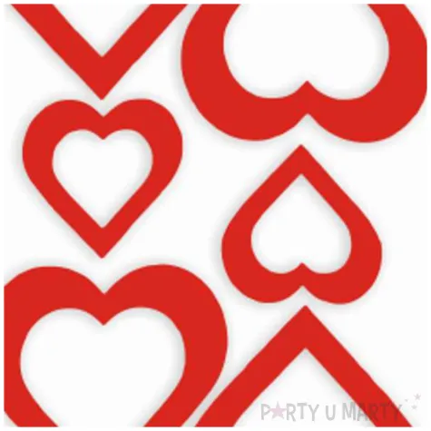 naklejki party serca kontury mix 6 szt
