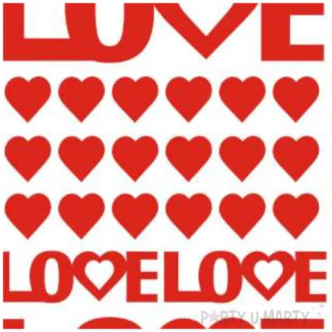 naklejki party serca male i napis love mix 24 szt