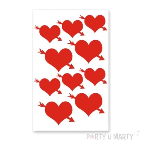naklejki party serca ze strzala mix 10 szt