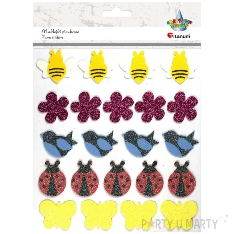 naklejki piankowe biedronki ptaszki i pszczolki titanum 22 szt