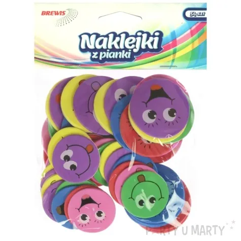 naklejki piankowe emotki usmiechy mix brewis 54 szt