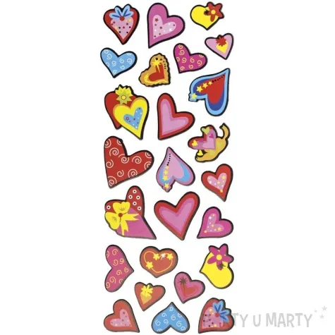 naklejki piankowe kolorowe serca titanum