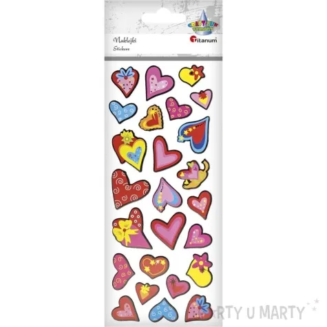 naklejki piankowe kolorowe serca titanum