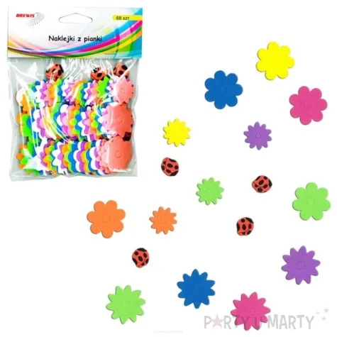 naklejki piankowe kwiatki i biedronki mix brewis 88 szt