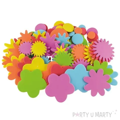 naklejki piankowe kwiatki i kolka mix brewis 72 szt