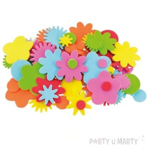 naklejki piankowe kwiatki i kolka mix brewis 72 szt