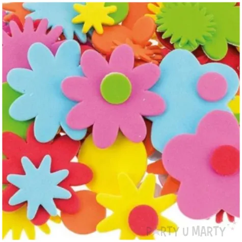 naklejki piankowe kwiatki i kolka mix brewis 72 szt