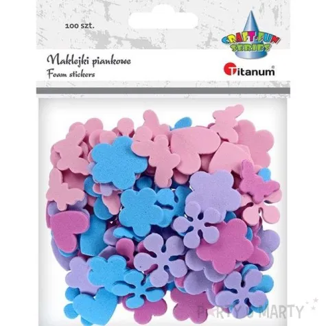 naklejki piankowe kwiatki titanum 100 szt