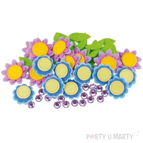 naklejki piankowe kwiaty cyrkonie mix brewis 68 szt