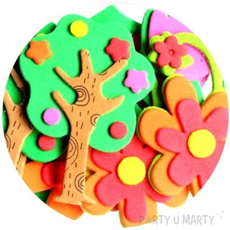 naklejki piankowe kwiaty i drzewa titanum 12 szt