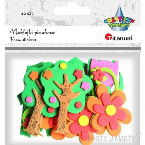 naklejki piankowe kwiaty i drzewa titanum 12 szt