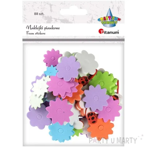naklejki piankowe kwiaty wiosenne i biedronki titanum 88 szt