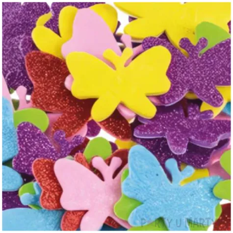 naklejki piankowe motyle brokatowe mix brewis 42 szt