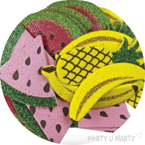 naklejki piankowe owoce w brokacie titanum 24 szt