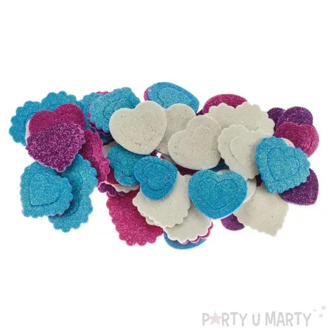 naklejki piankowe serca brokatowe mix brewis 48 szt