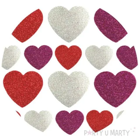 naklejki piankowe serduszka brokatowe mix titanum 45 szt