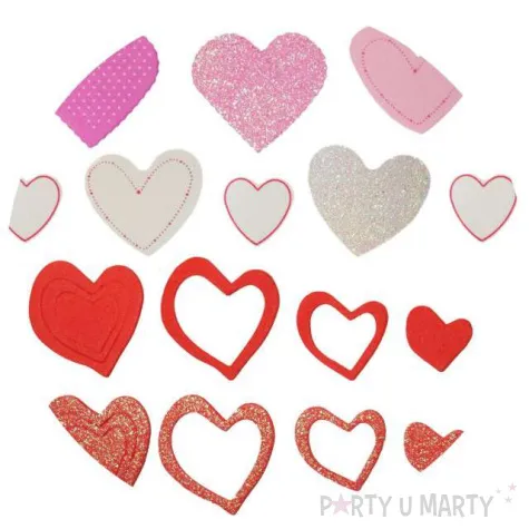 naklejki piankowe serduszka mix titanum 50 szt