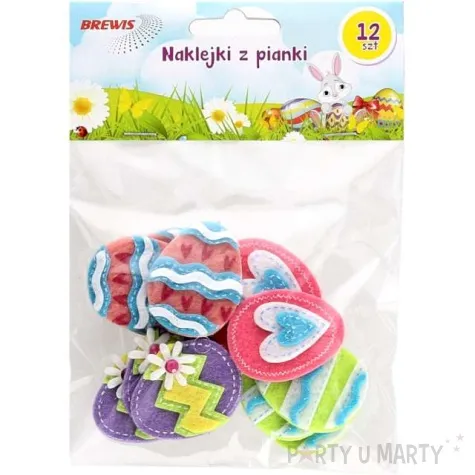 naklejki piankowe wielkanocne pisanki brewis 12 szt