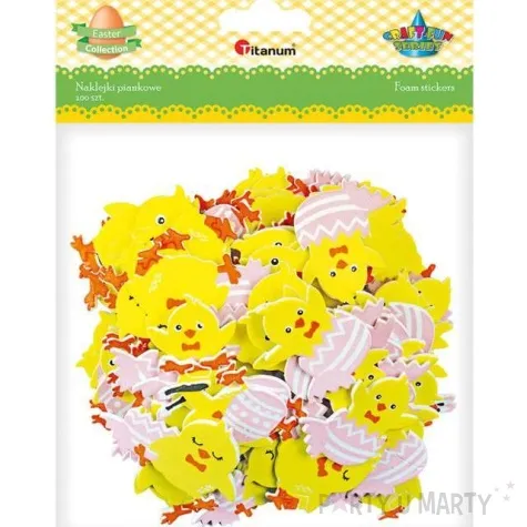 naklejki piankowe wielkanocne piskleta titanum 100 szt