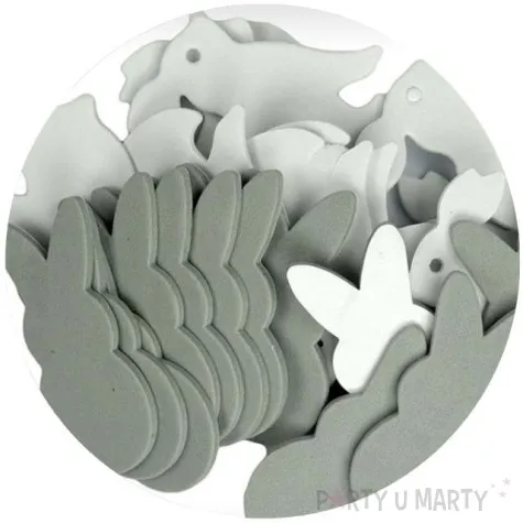 naklejki piankowe wielkanocne szare kroliki titanum 24 szt