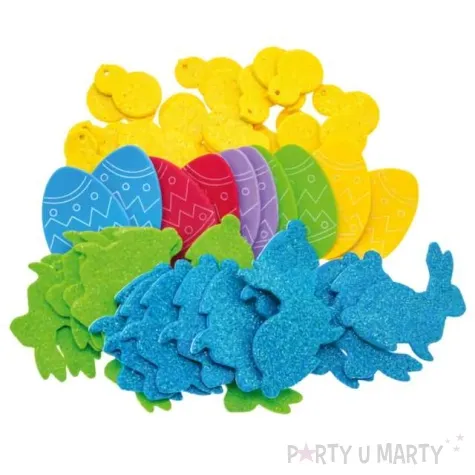 naklejki piankowe wielkanocny brokatowy mix brewis 56 szt