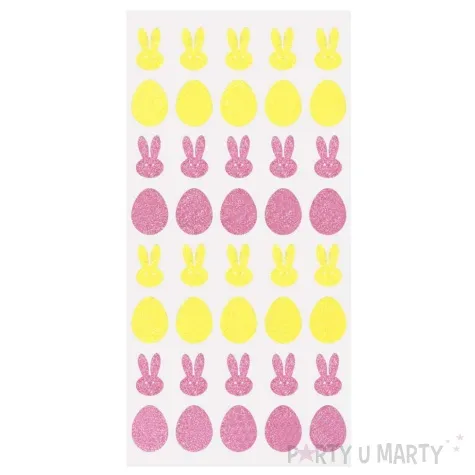 naklejki piankowe zajaczki i jajka rozowy zolty arpex 40 szt