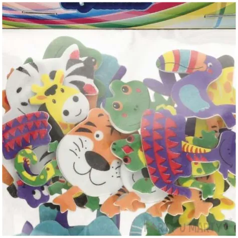 naklejki piankowe zwierzeta dzungla mix brewis 24 szt