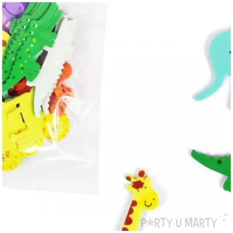 naklejki piankowe zwierzeta dzungla mix brewis 36 szt