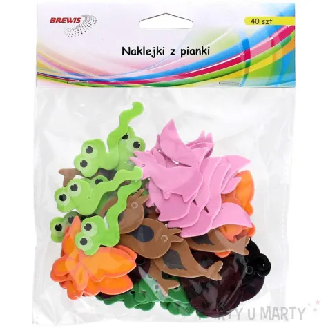 naklejki piankowe zwierzeta lesne mix brewis 40 szt